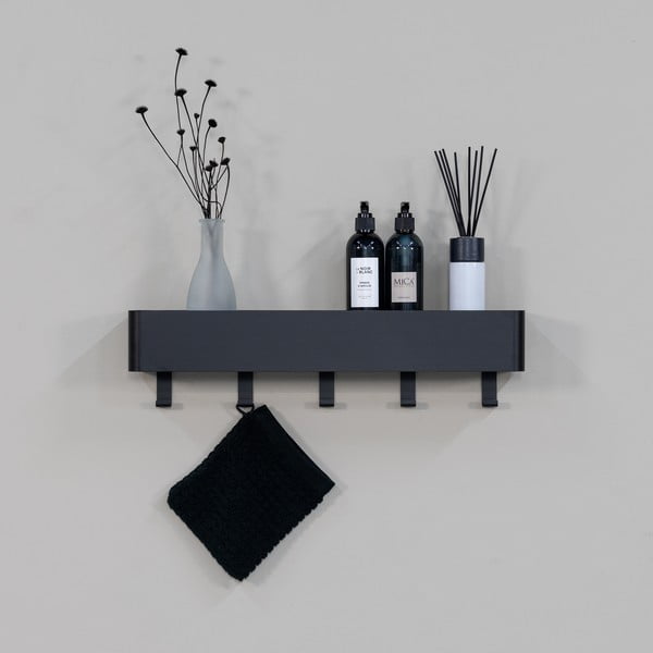 Sieninė juodos spalvos iš plieno vonios lentyna Multi – Spinder Design-image-3