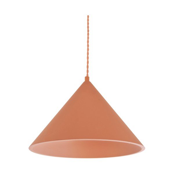 Kabantis šviestuvas raudonos plytų spalvos ø 30 cm su akmens gaubtu Vilma – SULION-image-3