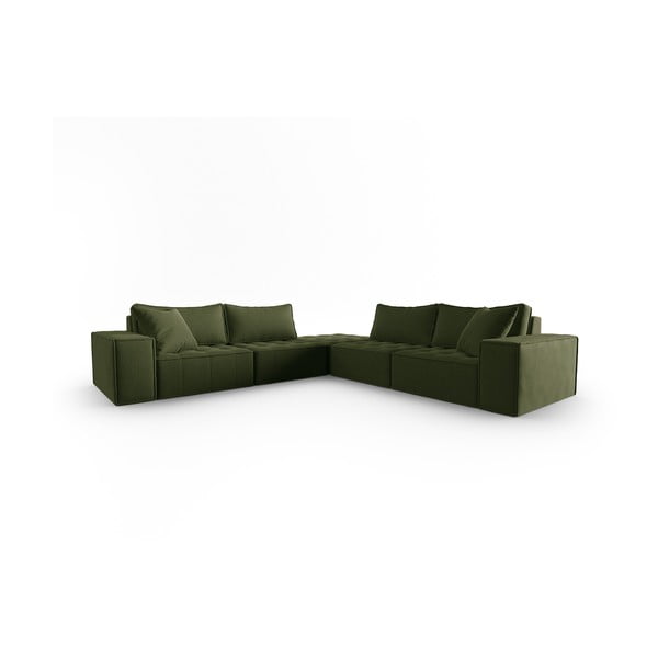 Kampinė sofa žalios spalvos Mike – Micadoni Home