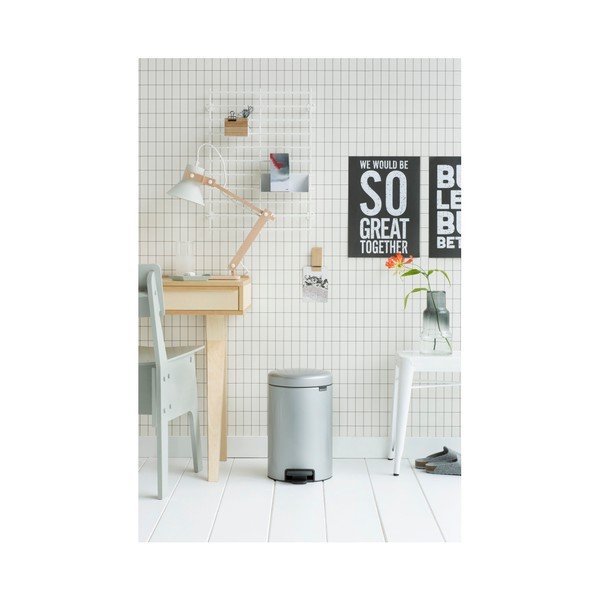Metalinė pilkos spalvos pedalų dėžė "Brabantia Newicon", 12 l-image-1
