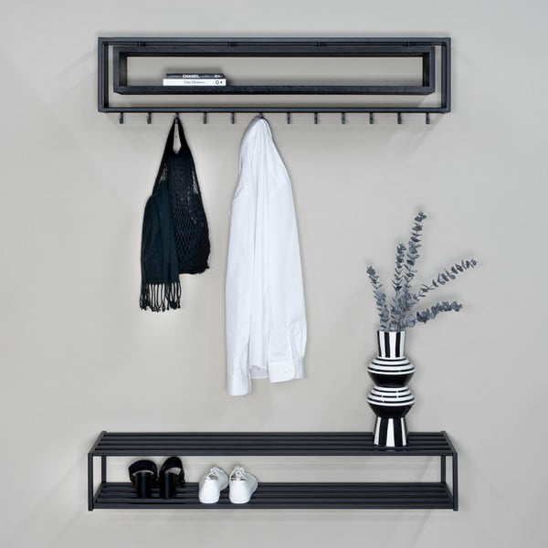 Juodos spalvos iš metalo pakabinama spintelė batams 118x20,5x30,5 cm School – Spinder Design-image-4