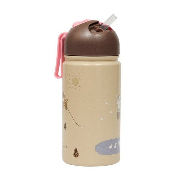 Šviesiai rudos spalvos iš aliuminio  vaikiškas buteliukas 360 ml Friends in the Forest – OYOY Mini