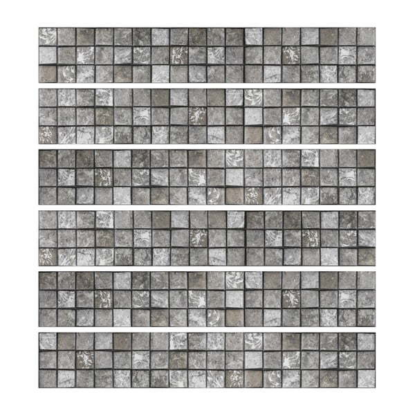 6 sieninių lipdukų rinkinys Ambiance Stickers Friezes Tiles Stone, 5 x 30 cm