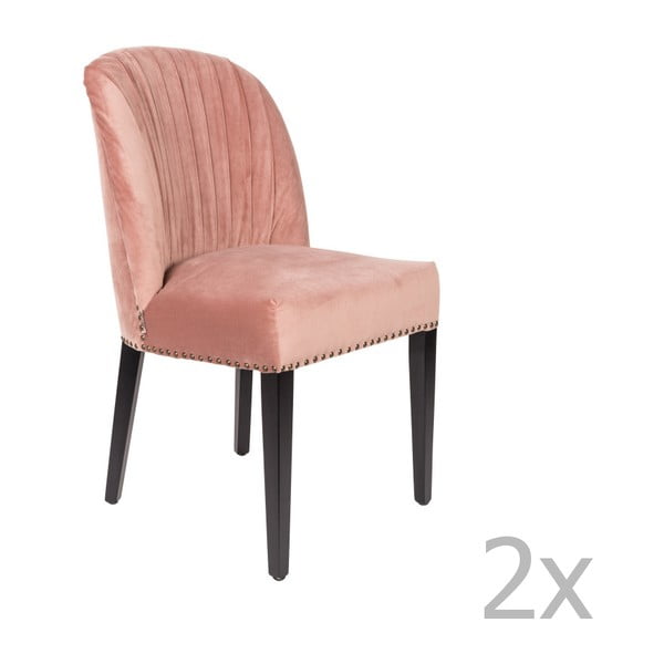 2 rožinių "Dutchbone Cassidy" kėdžių rinkinys
