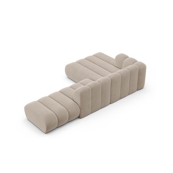 Kampinė sofa smėlio spalvos (su kairiuoju kampu) Lupine – Micadoni Home-image-3