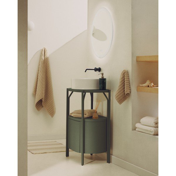 Žalios spalvos spintelė po kriaukle 60x81 cm Arely – Kave Home-image-1