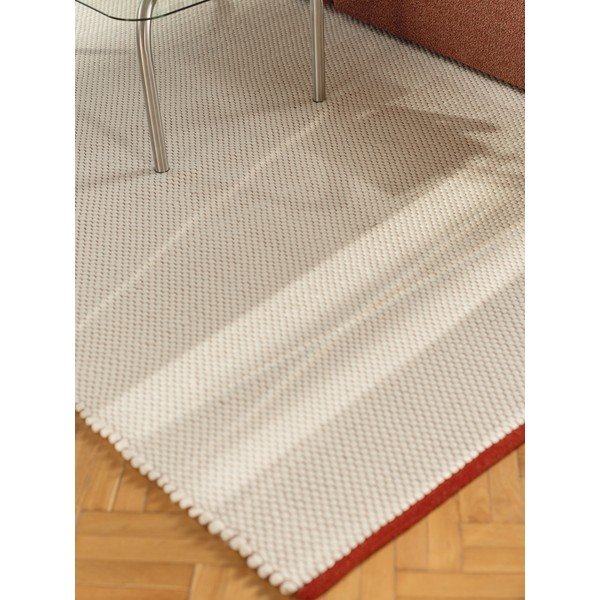 Rankų darbo raudonos spalvos/smėlio spalvos iš vilnos kilimas 80x170 cm Lenu – noo.ma-image-4
