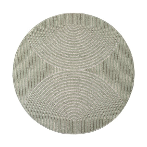 Žalios spalvos apvalios formos lauko ir vidaus kilimas ø 80 cm Nova 1201 – Ayyildiz Carpets