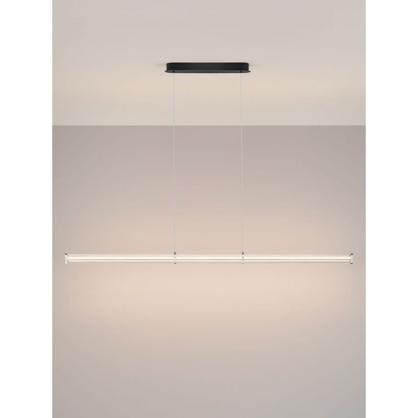 Matinės juodos spalvos/matinės sidabrinės spalvos iš metalo kabantis šviestuvas LED su pritemdymo funkcija su gaubtu iš akrilo stiklo Pheme – Nova Luce-image-4