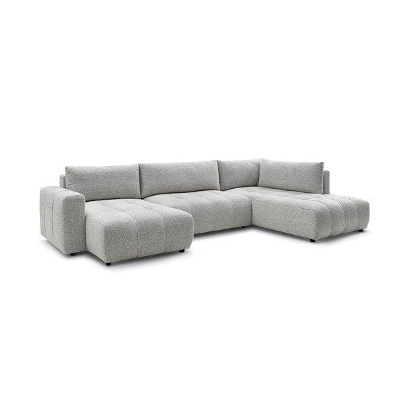 Šviesiai pilkos spalvos sulankstoma/su sandėliavimo vieta kampinė sofa (su dešiniuoju kampu/„U“ formos) Arsene – Bobochic Paris-image-3