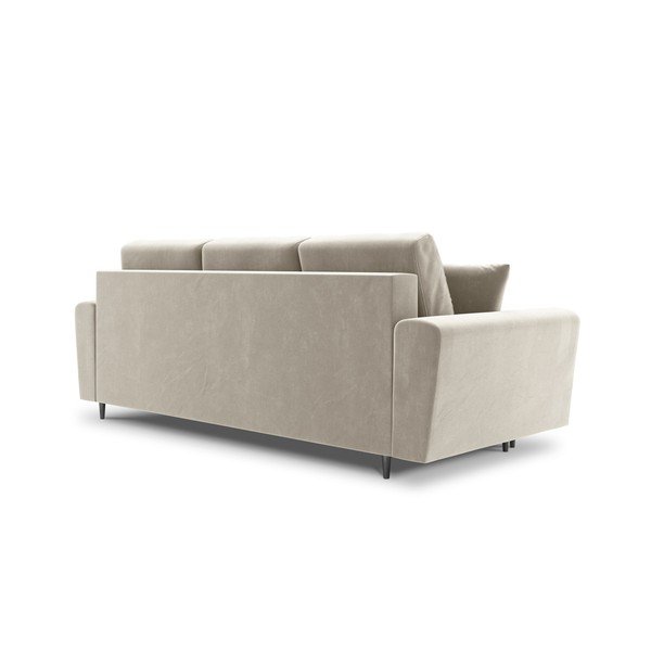 Smėlio spalvos iš velveto sulankstoma/su sandėliavimo vieta sofa 235 cm Kyoto – Cosmopolitan Design-image-3