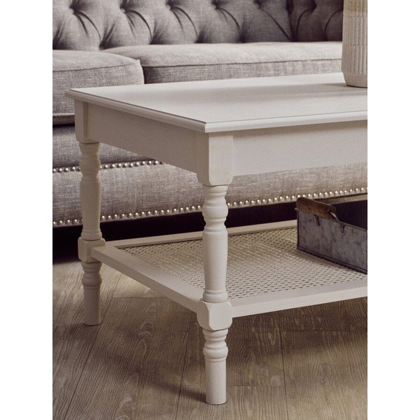 Baltos spalvos kavos staliukas 60x120 cm Heritage – Premier Housewares-image-2