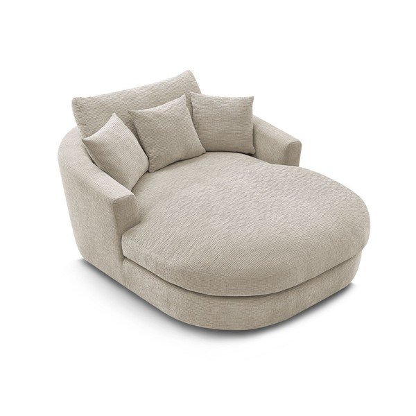 Smėlio spalvos krėslas iš šenilinio audinio Belem – Bobochic Paris-image-4