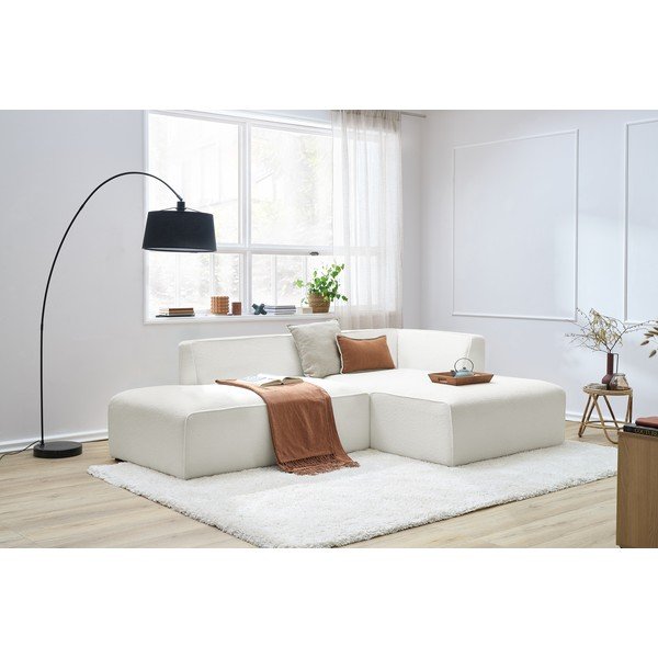 Baltos spalvos iš boucle modulinė kampinė sofa (su dešiniuoju kampu/„L“ formos) Megeve – Bobochic Paris-image-1