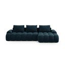 Smaragdinės spalvos iš velveto sulankstoma/su sandėliavimo vieta kampinė sofa (su dešiniuoju kampu/su gultu) Linz – Cosmopolitan Design