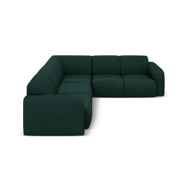 Kampinė sofa tamsiai žalios spalvos (kintama/„L“ formos) Molino – Micadoni Home