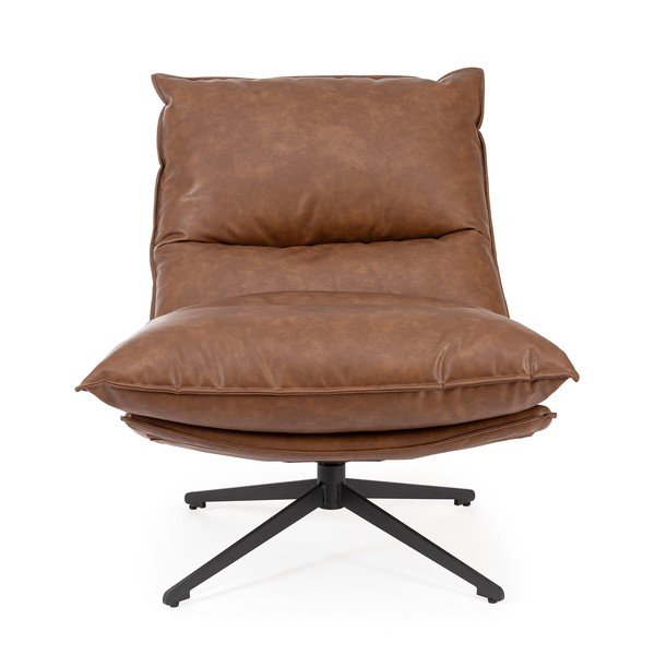 Konjako rudos spalvos krėslas su sandėliavimo dėže iš dirbtinės odos Alanez – Bizzotto-image-2