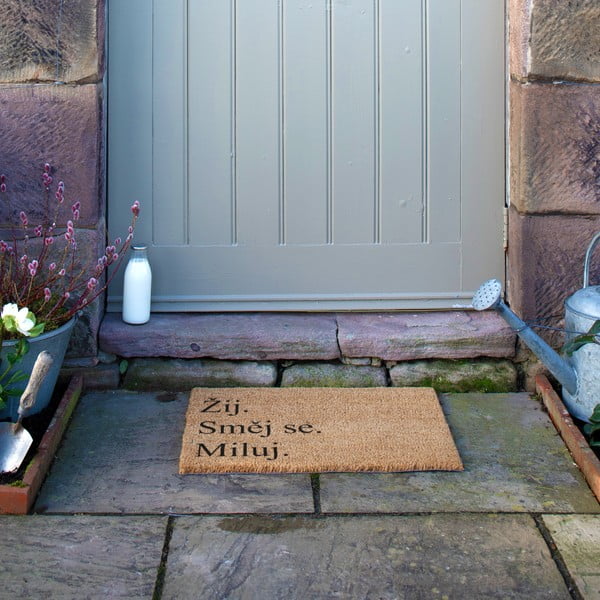 Iš kokoso pluošto grindų kilimėlis 40x60 cm Žij a Miluj – Artsy Doormats-image-4