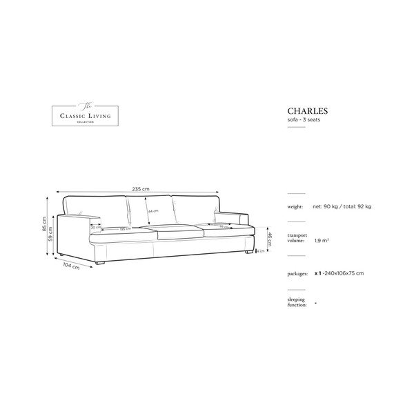 Mėlyna sofa "Windsor & Co Sofas Daphne", 235 cm-image-2