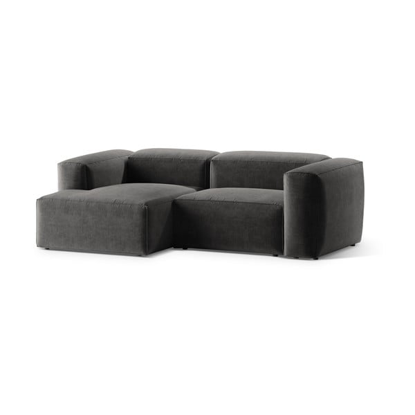 Tamsiai pilkos spalvos kampinė sofa (su kairiuoju kampu/su gultu) Bergamo – Cosmopolitan Design-image-2