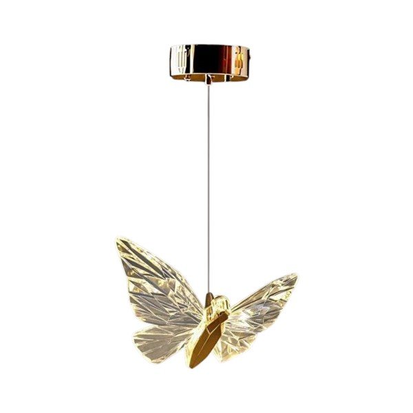 Auksinės spalvos iš metalo kabantis šviestuvas LED ø 20 cm su gaubtu iš akrilo stiklo Myrna – Opviq lights