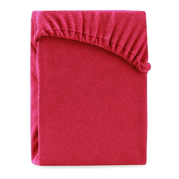 "AmeliaHome Ruby Maroon" raudonos spalvos elastinga paklodė dvivietei lovai, 200-220 x 200 cm