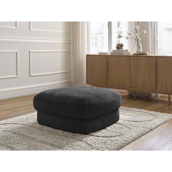 Juodos spalvos taburetė iš šenilinio audinio Leonore – Bobochic Paris-image-1