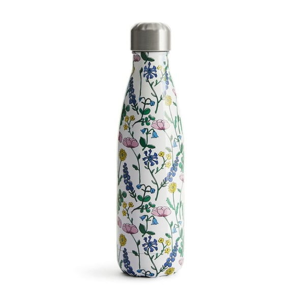 "Sagaform Hot&Cold" nerūdijančio plieno termo buteliukas su gėlių spauda, 500 ml