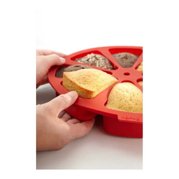 Raudona silikoninė tortų pertvara Lékué, ⌀ 26,5 cm-image-3