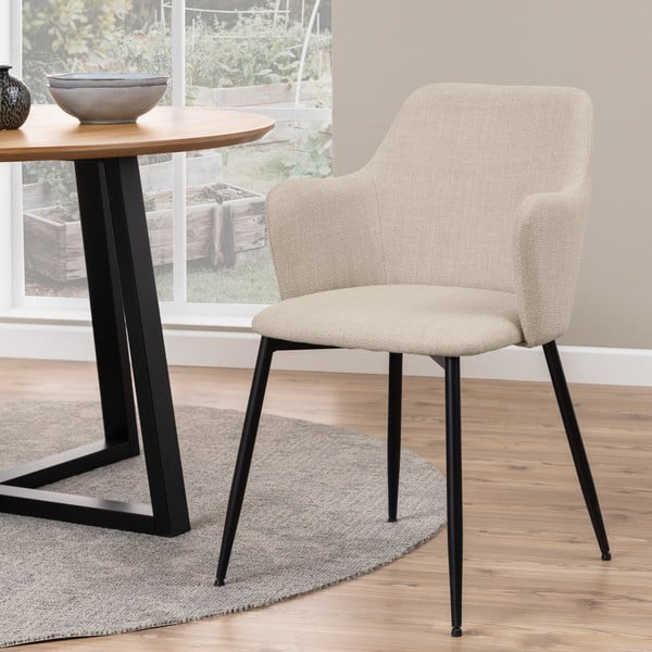 Kreminės spalvos iš audinio valgomojo kėdžių komplektas 2 vnt. Ilsa – Actona-image-1