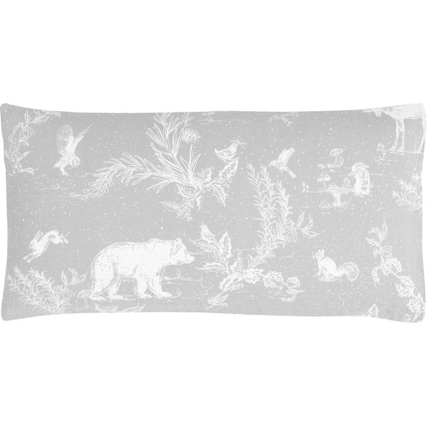 Pilkos spalvos medvilninis dekoratyvinis pagalvės užvalkalas Westwing Collection, 40 x 80 cm