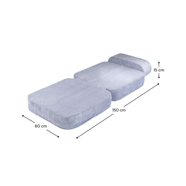 Mėlynos spalvos iš kordinio velveto vaikiškas krėslas Flip – Wigiwama-image-3