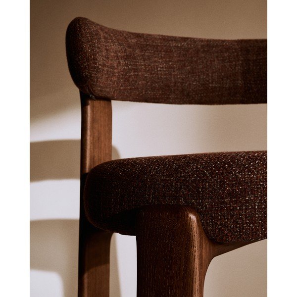 Rudos spalvos/tamsios natūralios spalvos iš uosio masyvo baro taburetė (sėdynės aukštis 65 cm) Granite – Kave Home-image-3