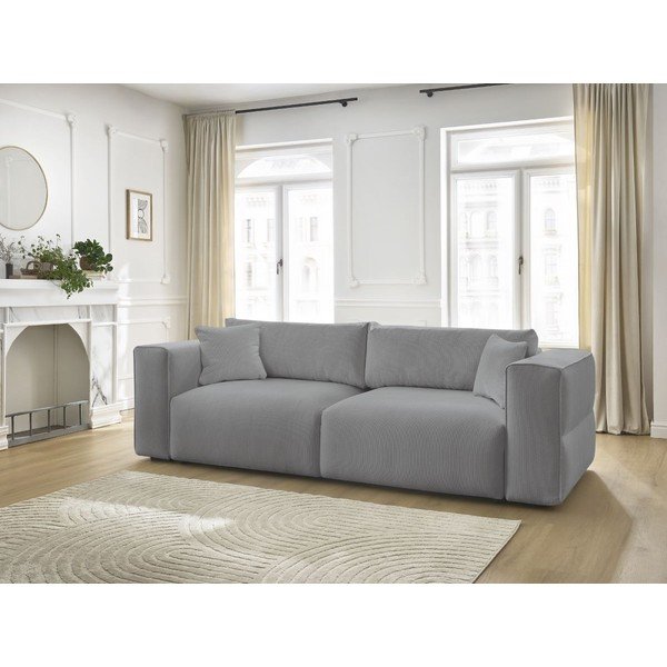 Pilkos spalvos sulankstoma/su sandėliavimo vieta sofa 265 cm Ezechiel – Bobochic Paris-image-1