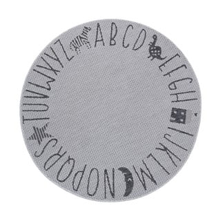 Pilkas vaikiškas kilimas Ragami Letters, ø 120 cm