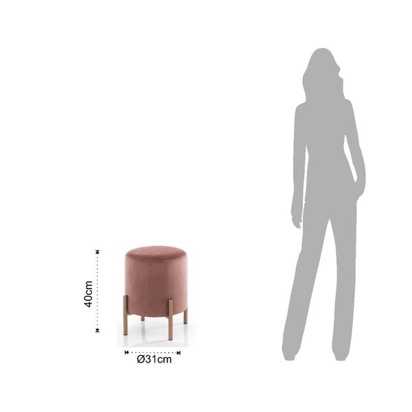 Tomasucci Ammy rožinė taburetė, ø 31 cm-image-1