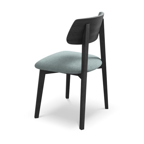 Mėlynos spalvos iš medienos masyvo valgomojo kėdė Niu – Makamii-image-3