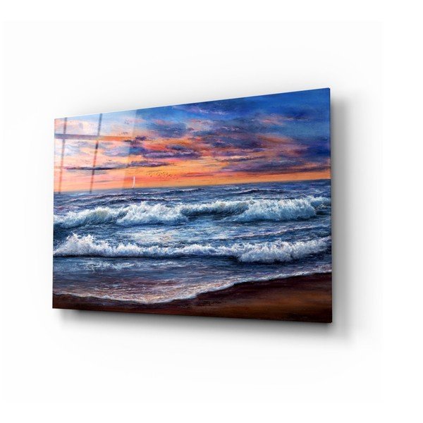 Paveikslas ant stiklo Insigne Waves, 72 x 46 cm