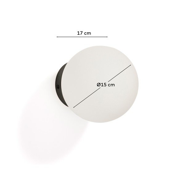 Baltos spalvos/juodos spalvos iš metalo sieninė lempa ø 15 cm Brisia – Kave Home-image-4
