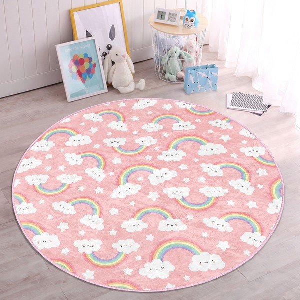 Vaikiškas kilimas rožinės spalvos ø 120 cm Comfort – Mila Home-image-4