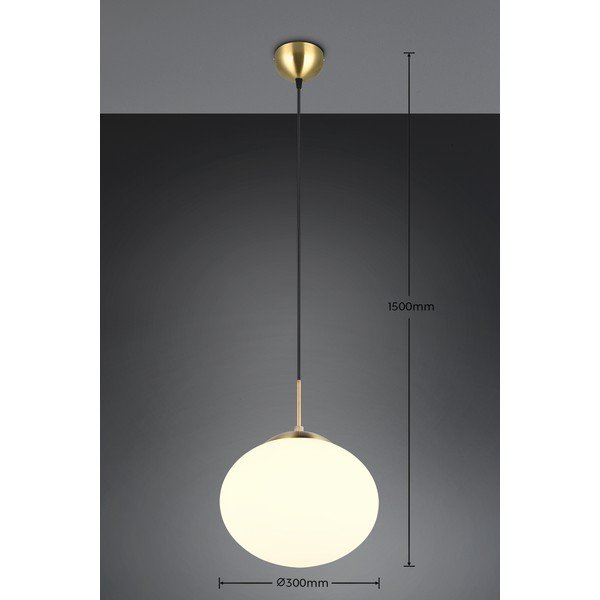 Kabantis šviestuvas baltos spalvos/auksinės spalvos ø 30 cm su stiklo gaubtu Fomento – Trio-image-4