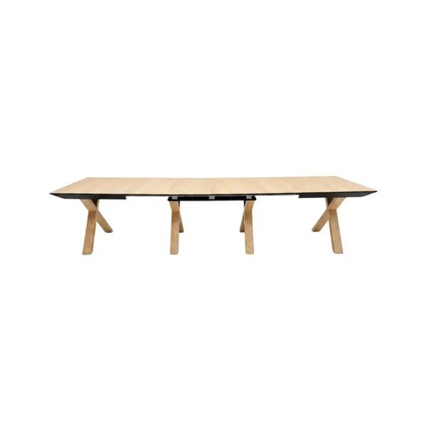 Prailginamas valgomojo stalas su papildomu stalviršiu su ąžuolo dekoro stalviršiu 100x160 cm Martha – Bobochic Paris-image-3