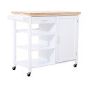 Iš kaučiukmedžio masyvo virtuvės sala ant ratukų 48x105 cm Frankfurt – Premier Housewares