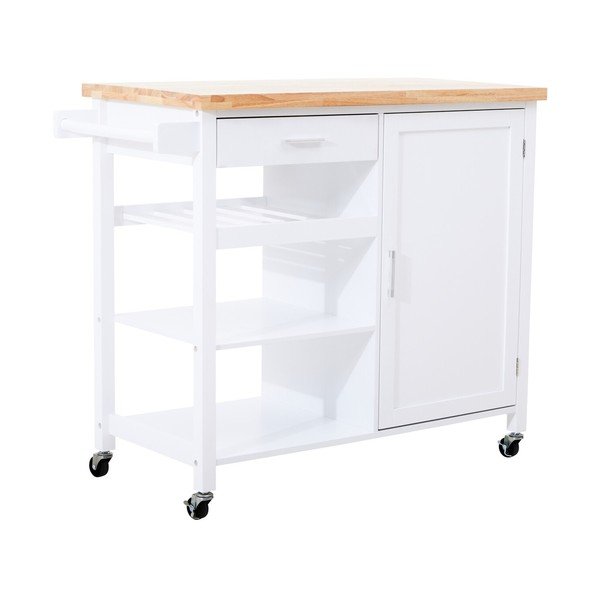 Iš kaučiukmedžio masyvo vežimėlis ant ratukų 48x105 cm Frankfurt – Premier Housewares
