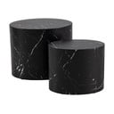 2 juodi marmuriniai kavos staliukai 48x33 cm Mice - Actona
