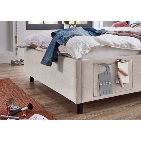 Smėlio spalvos vaikiška lova su sandėliavimo vieta su lovos grotelėmis 120x200 cm Cosy – Meise Möbel-image-4