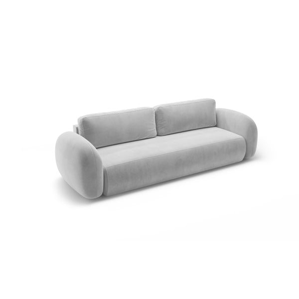 Šviesiai pilkos spalvos iš velveto sulankstoma/su sandėliavimo vieta sofa 262 cm Tonale – Cosmopolitan Design-image-2