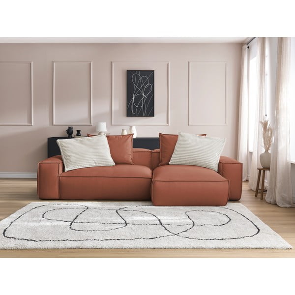 Iš dirbtinės odos kampinė sofa tamsiai rudos spalvos (kintama) Boheme – Bobochic Paris-image-1