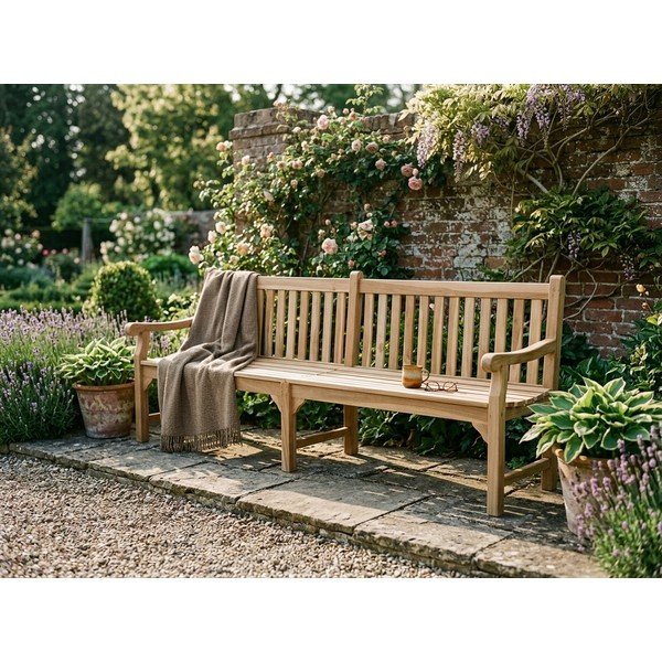 Medžio masyvo sodo suoliukas natūralios spalvos Madura – Garden Pleasure-image-1