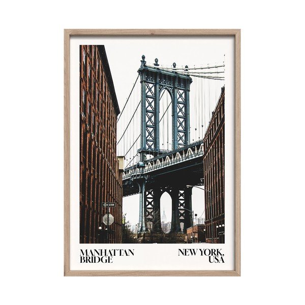 Spausdintas paveikslas su rėmeliu 50x70 cm NY Bridge – Styler